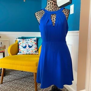 Beautiful royal blue keyhole dress with open back xs.